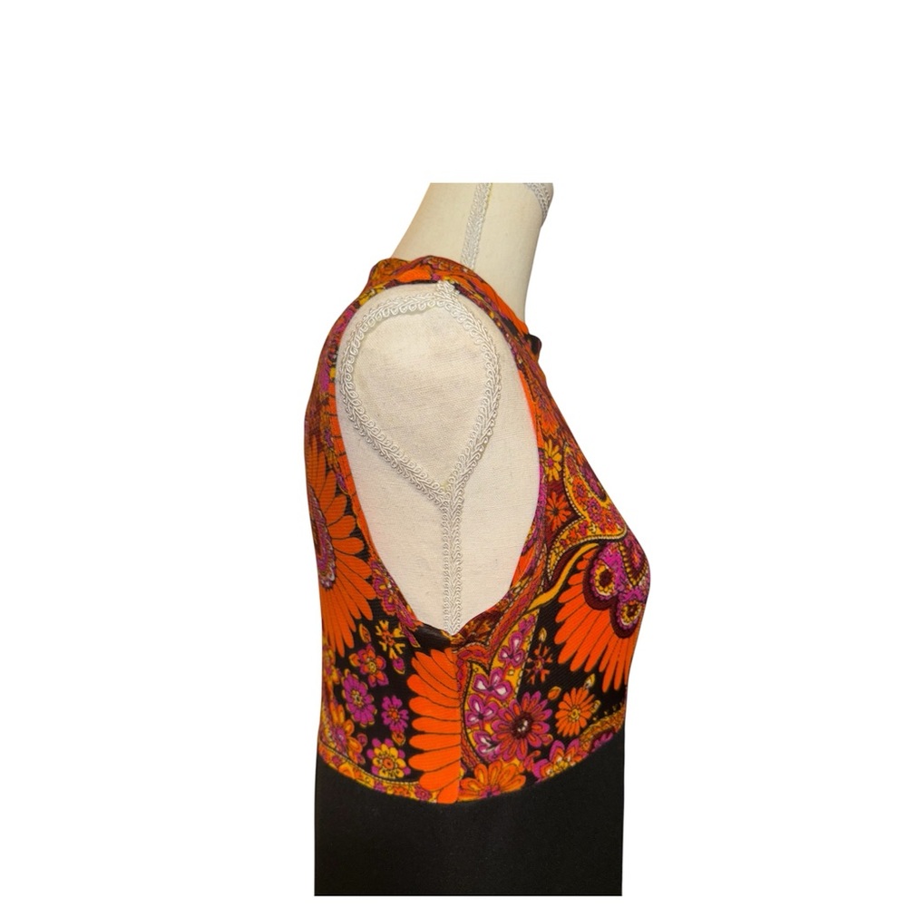 1960’s Trippy hippie flower power appliqué paisley Dress! Flawless time capsule - Picture 3 of 12